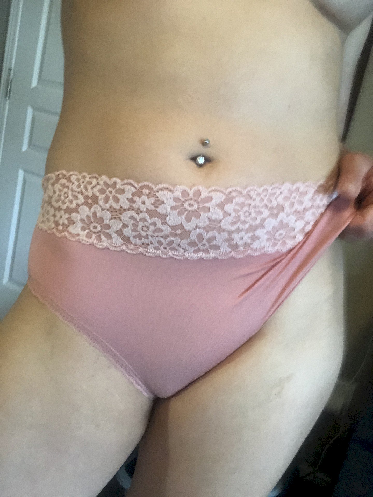 Blush Pink Aerie Granny Panties With Lace Trim M