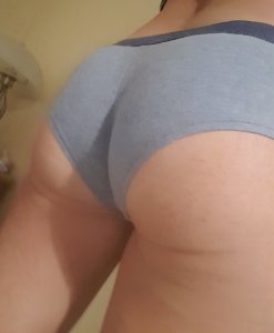 Blue cotton and lacy trim panties