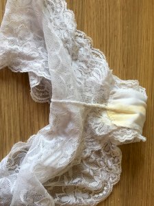 White lace briefs very dirty
