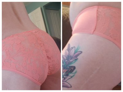 VS - Peach Cotton & Lace - Hipster Panty
