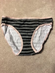Black and grey stripes with pink trim (L)