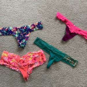 Fun and Colorful Victoria’s Secret WORN lace thongs