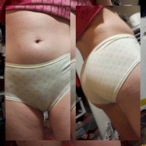 Item 17 - yellow and white cotton panties since high school