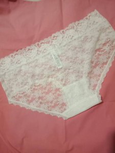 White lace full brief panties