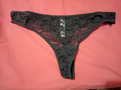 Black lace G-string