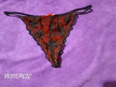 Red and black G-string