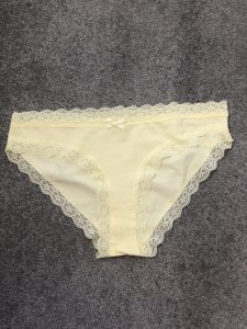 Worn lemon cotton full back panties