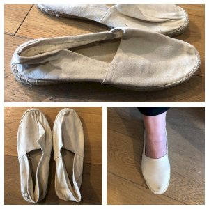 Well worn size 4 cream espadrilles