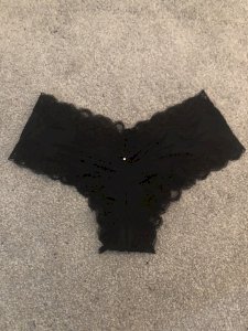 Creamy black Brazilian panties