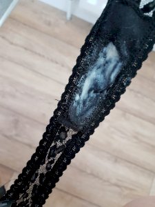 Used lacy black thong