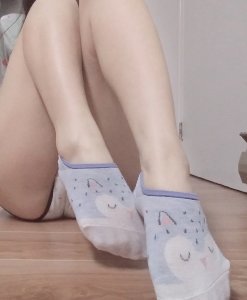 Ice blue hedgehog socks