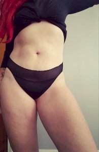 Black cheeky with mesh top