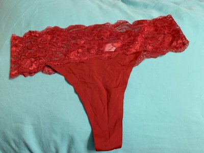 Red Lace Trimmed Thong