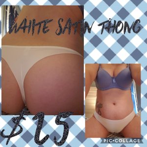White satin thong