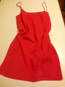 Seductive and see through red dress