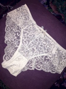 Stunning White Lace Knickers - from a Juicy British Girl