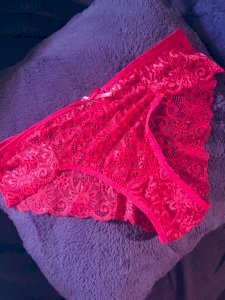 Stunning Red Lace Knickers - from a Juicy British Girl