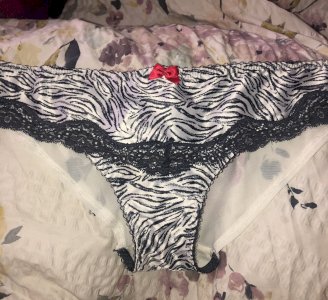 Satin and sheer zebra panties