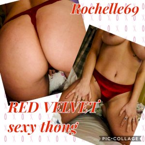 Deal red velvet with sexy lace thong back