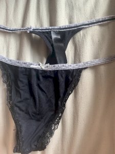 Creamed black panties