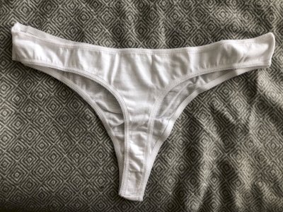 White Cotten thong in small