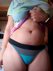 Blue Gray & Black Thong