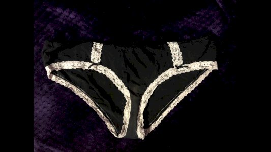 Black and white lace panties