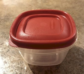 Container of chocolate
