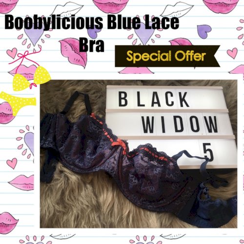 Boobilicious blue lace bra