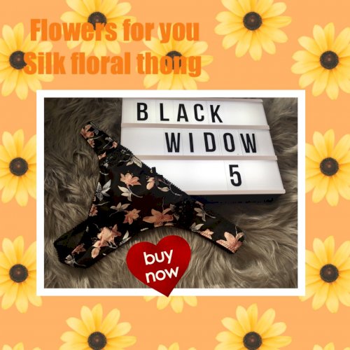 Flowers for you silk floral thong