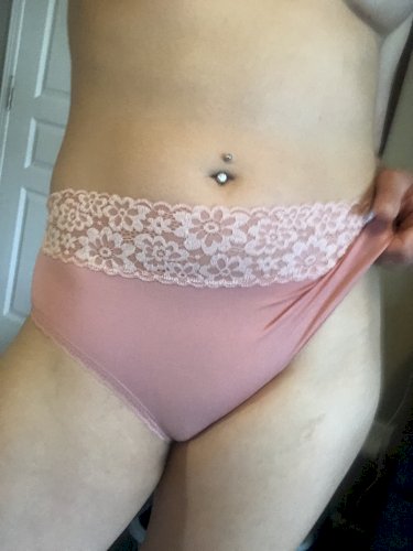 Blush pink Aerie granny panties with lace trim (M)