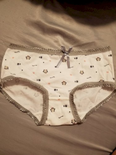 Cute Gray Polka Dot Panties With Frills