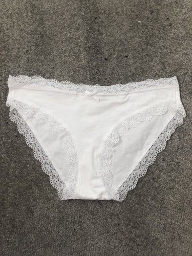 Worn white cotton full back panties