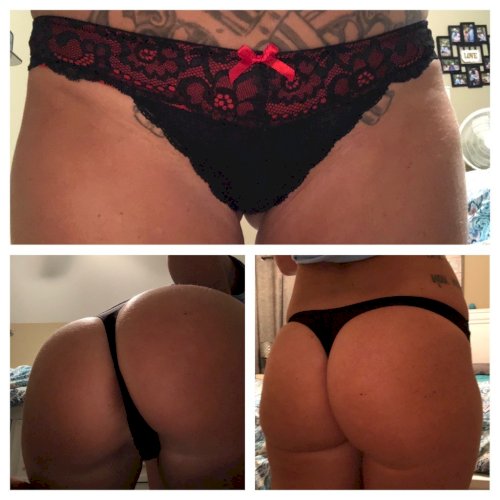 Black with red thongs!