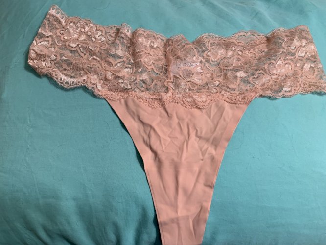 Pink Lace Trimmed Thong