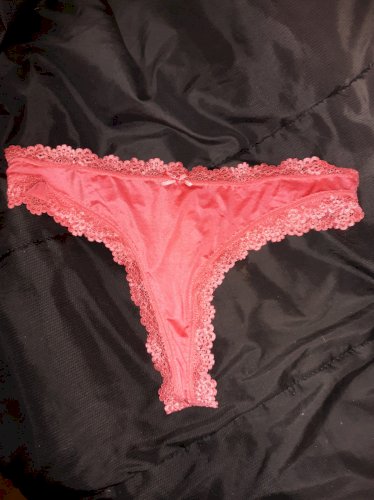 Pink Satin & Lace Thongs