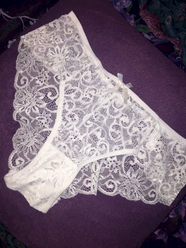 Stunning White Lace Knickers - from a Juicy British Girl